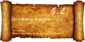 Goldberg Larion névjegykártya